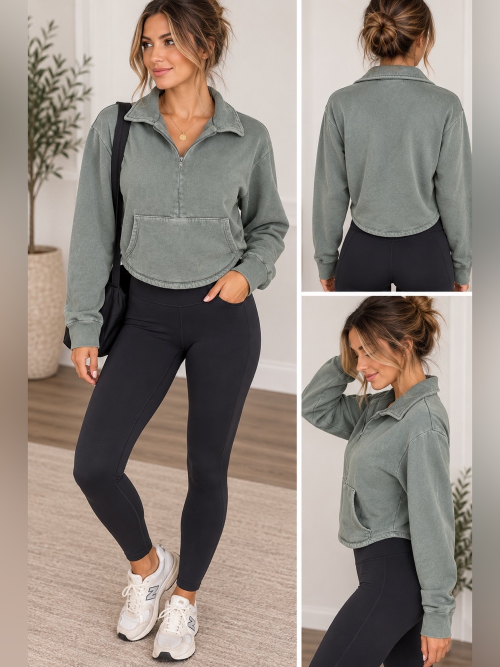 Joah Brown Aspen French Terry Half
Zip Cropped Sweater Size S/M